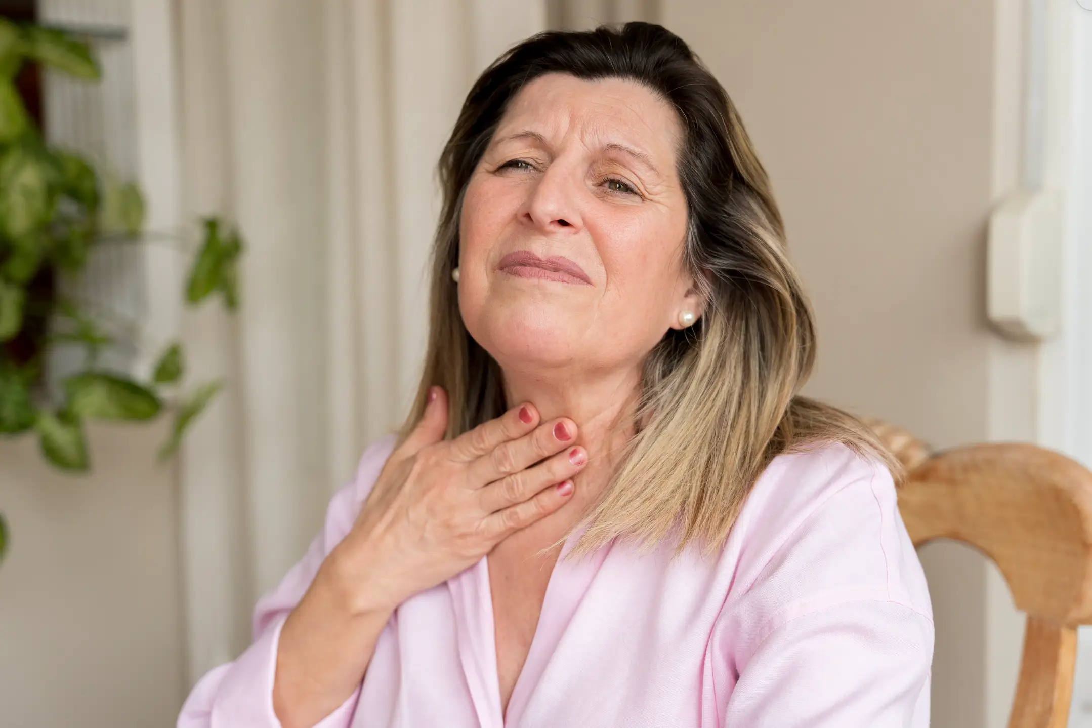 Other symptoms of esophageal cancer include Difficulty swallowing.        Chest pain, pressure or burning, coughing or hoarseness and weight loss without trying (Getty stock Image) 