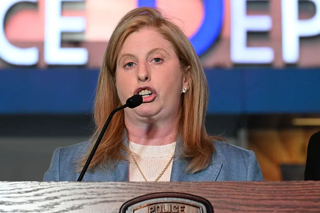 NYPD Commissioner Jessica Tisch said officers attempted to stop the attacker with a Taser before opening fire. (Photo by Kyle Mazza/Anadolu via Getty)