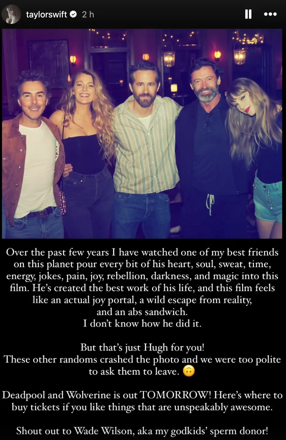 Swift's hilarious Instagram Story. (Instagram/@taylorswift)