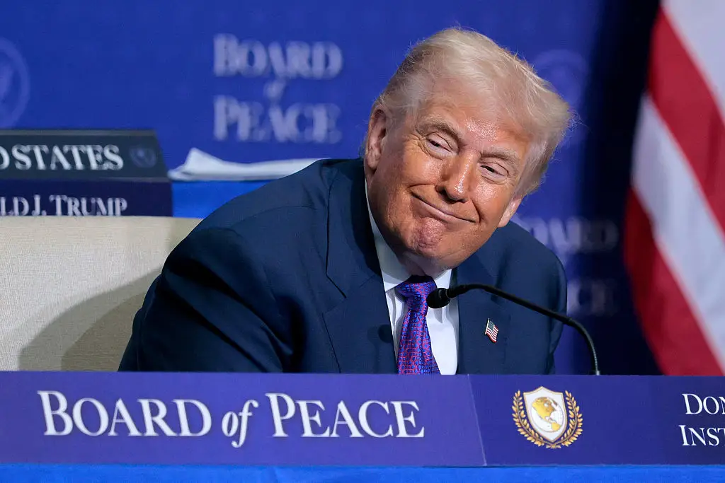 President Trump held the inaugural meeting of the Board of Peace today (Chip Somodevilla/Getty Images)