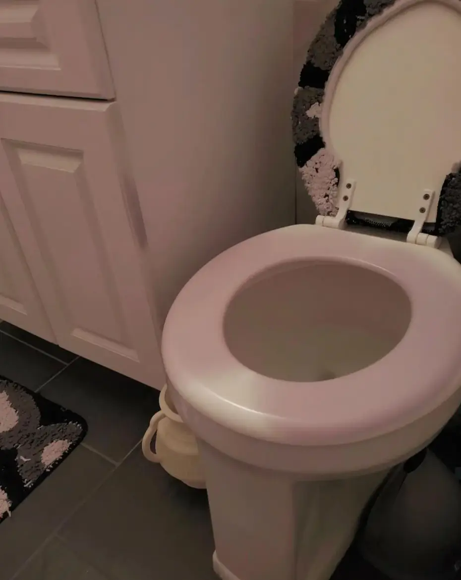 She noticed the toilet seat had a purple hue after she'd sat on it (Ark Media)