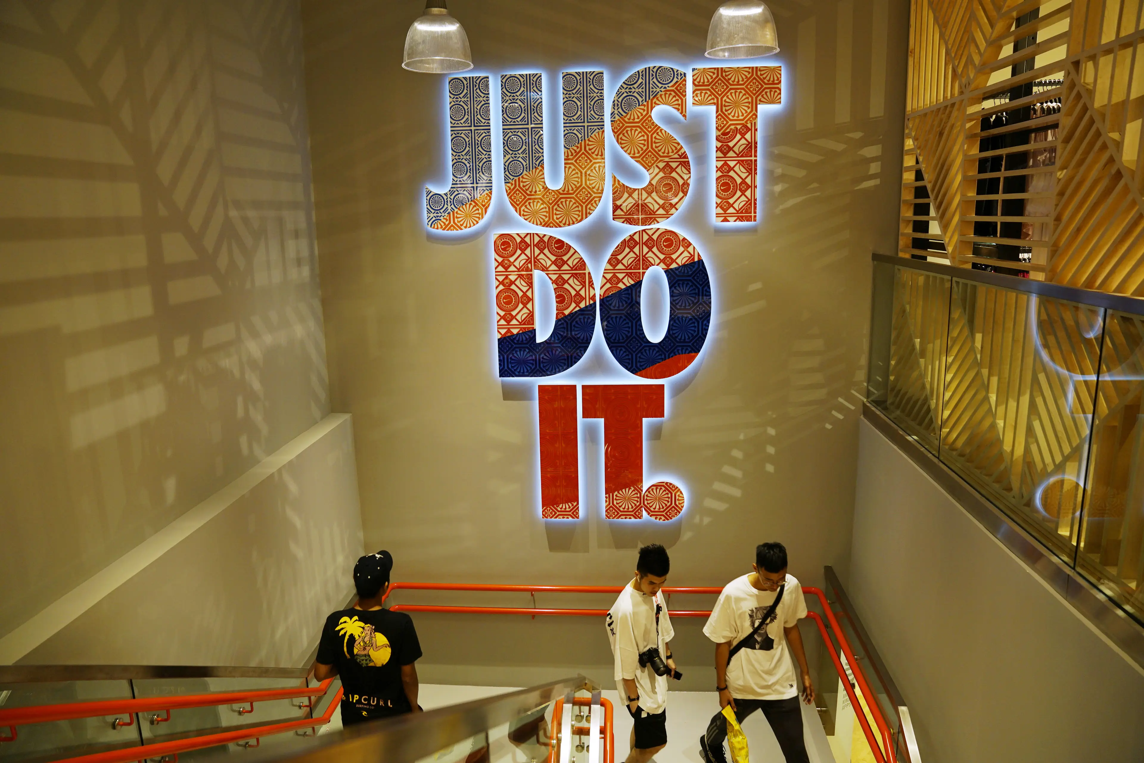 Nike's 'Just do it' slogan is one of the most recognisable in the world (Wei Leng Tay/Bloomberg via Getty Images)