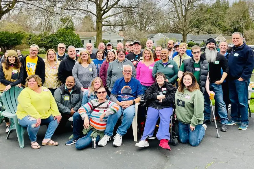 Patrick had the opportunity to reconnect with the people he once taught. (Courtesy of Caitlin Moriarty Hynick)