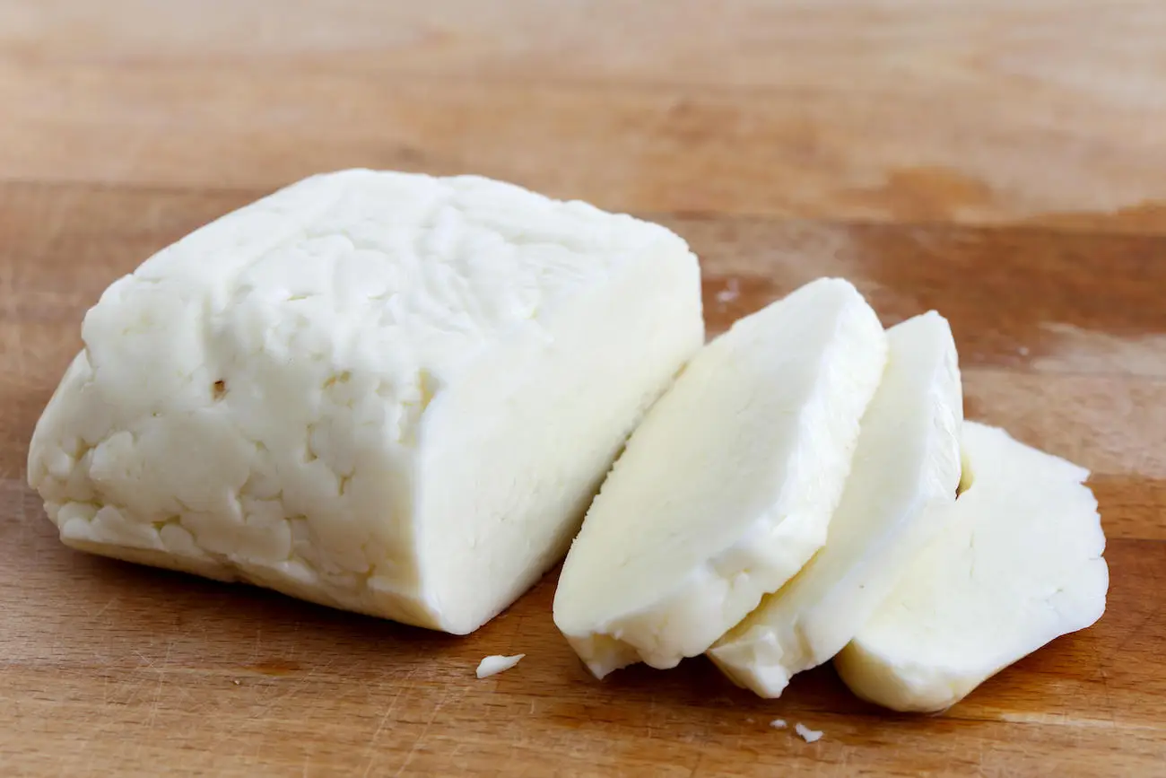 Halloumi is a semi-hard cheese made from sheep's milk and preserved in brine.