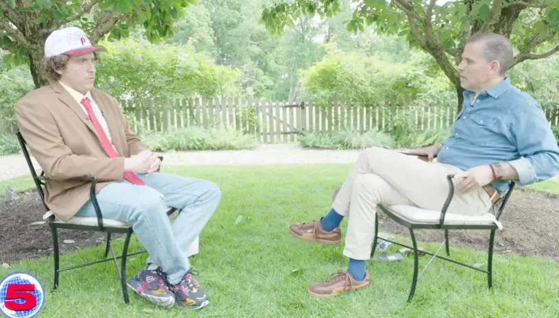 Hunter appeared on Channel 5 to talk about his past (Channel 5 with Andrew Callaghan/YouTube)