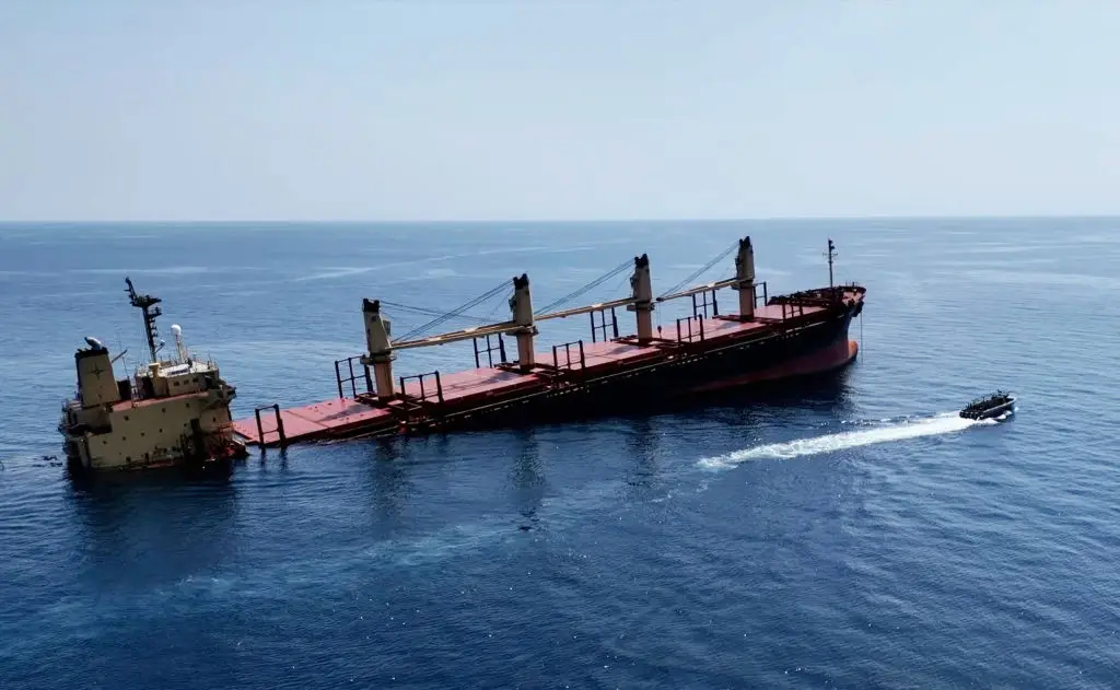 Houthi rebels have been targeting vessels in support of Palestinians ( Al-Joumhouriah channel via Getty Images)