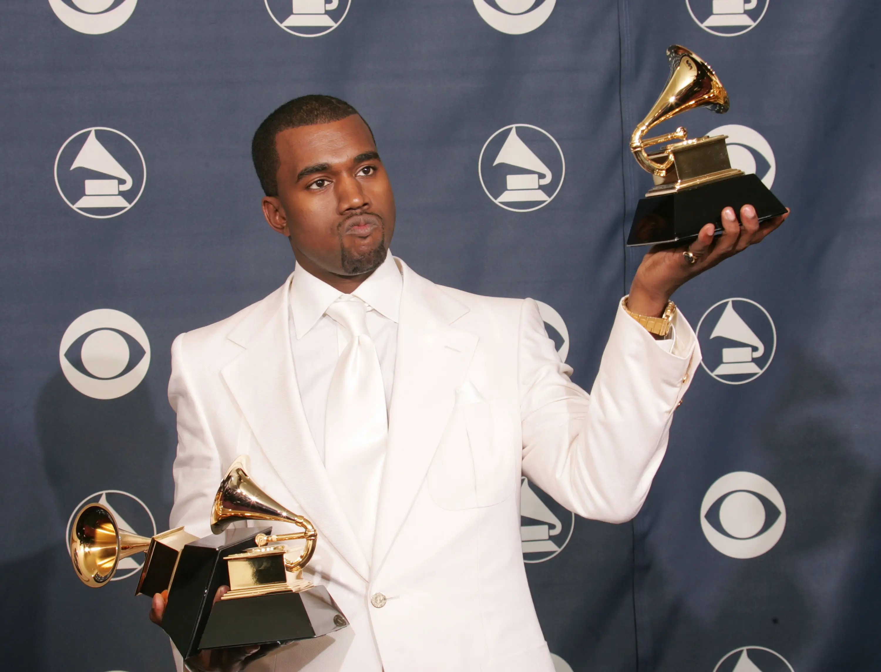 Kanye West seen at the 47th Annual Grammy Awards. (Carlo Allegri/Getty Images)