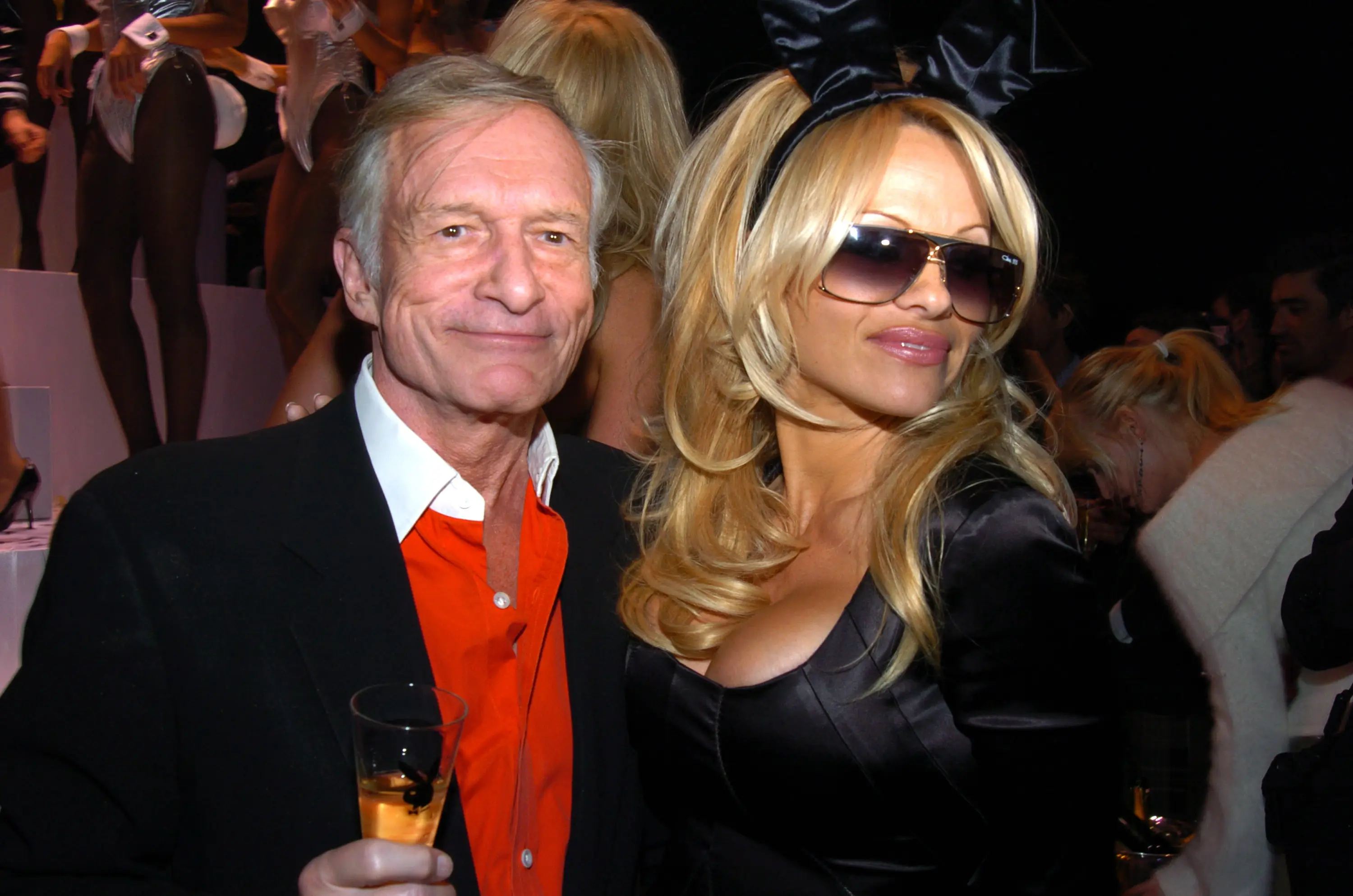 Anderson decided to leave the Playboy mansion but remained close with Hefner (Getty Images/ Theo Wargo/WireImage) 