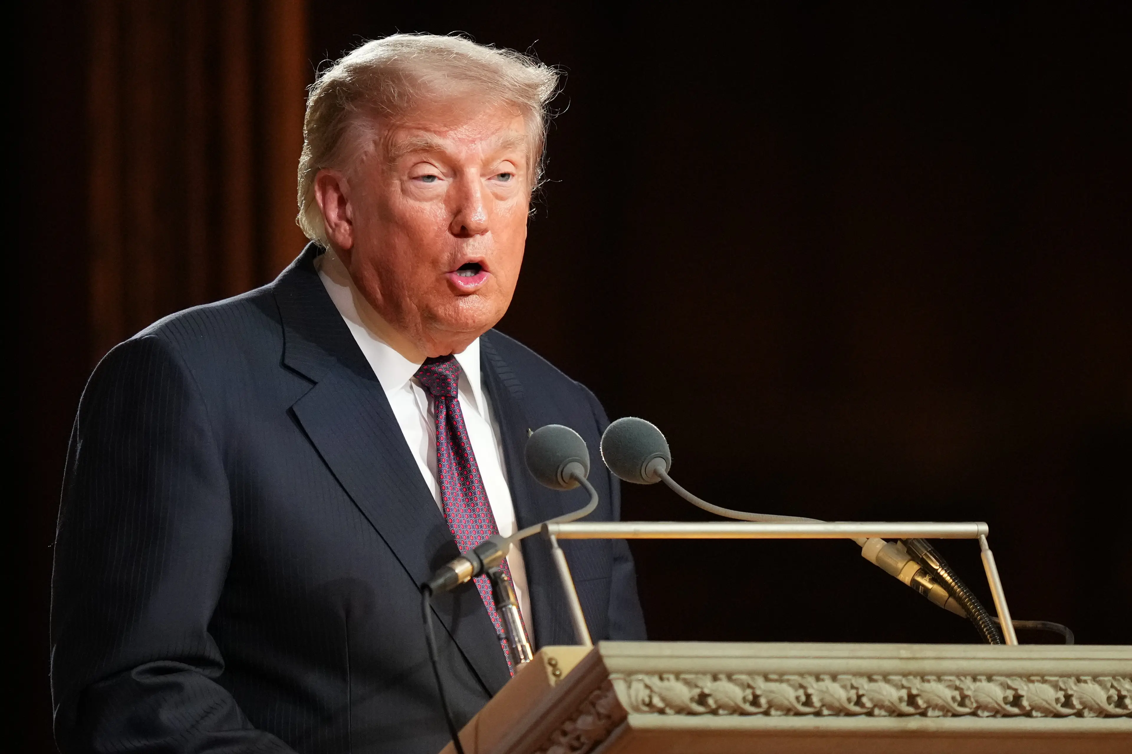 Trump paid tribute to his former rival turned friend with a memory of their once bitter feud ( Alex Brandon-Pool/Getty Images)