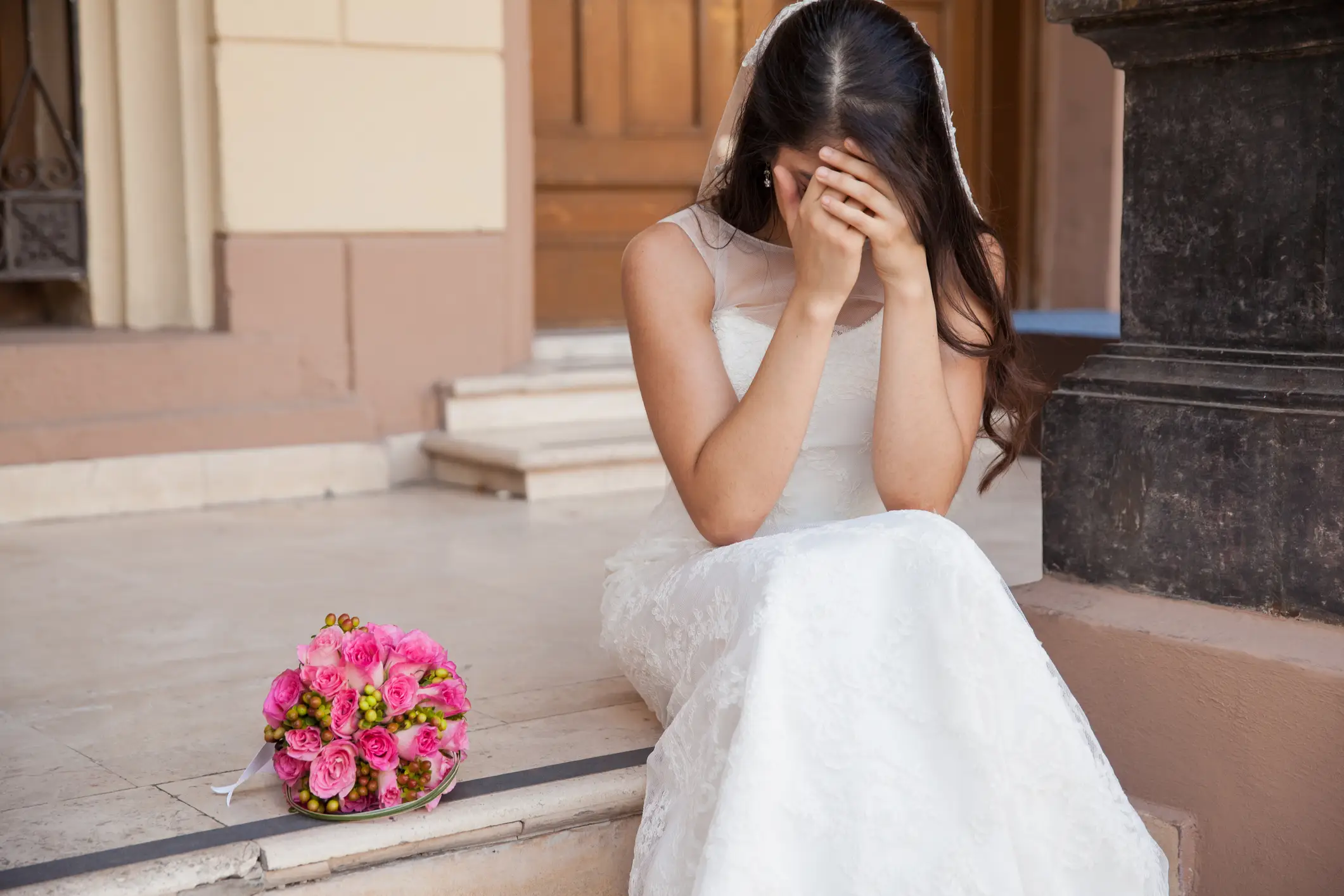 The bride was left horrified after realizing her new initials meant something sinister (Getty Stock Image)