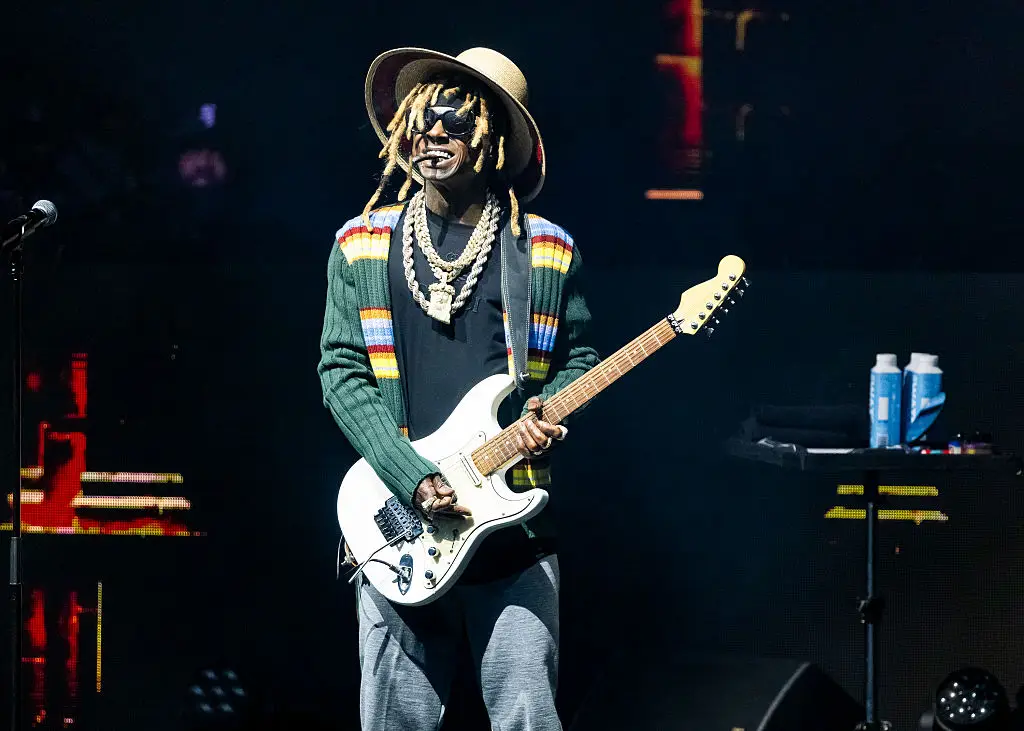 Lil Wayne, 44, appeared to announce his engagement to Madi Cannon in a FaceTime video shared by B.G. on Monday (September 28). (Photo by Scott Legato/Getty Images)