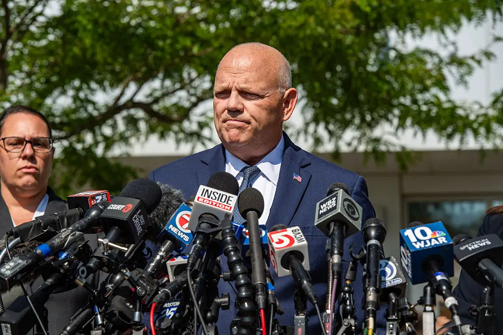 Plymouth County District Attorney Timothy Cruz has yet to confirm whether a second trial will take place (JOSEPH PREZIOSO / AFP via Getty Images)