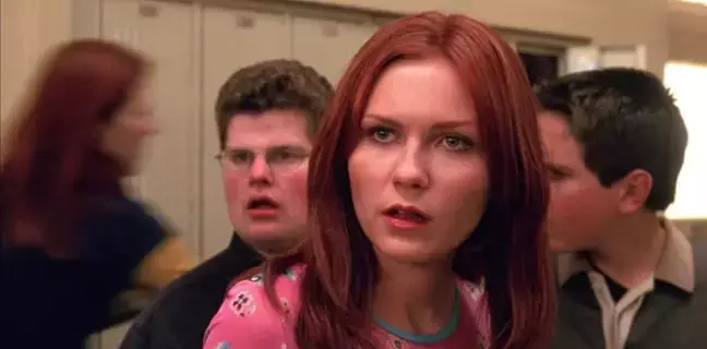 Kirsten Dunst on the set of Spider-Man.