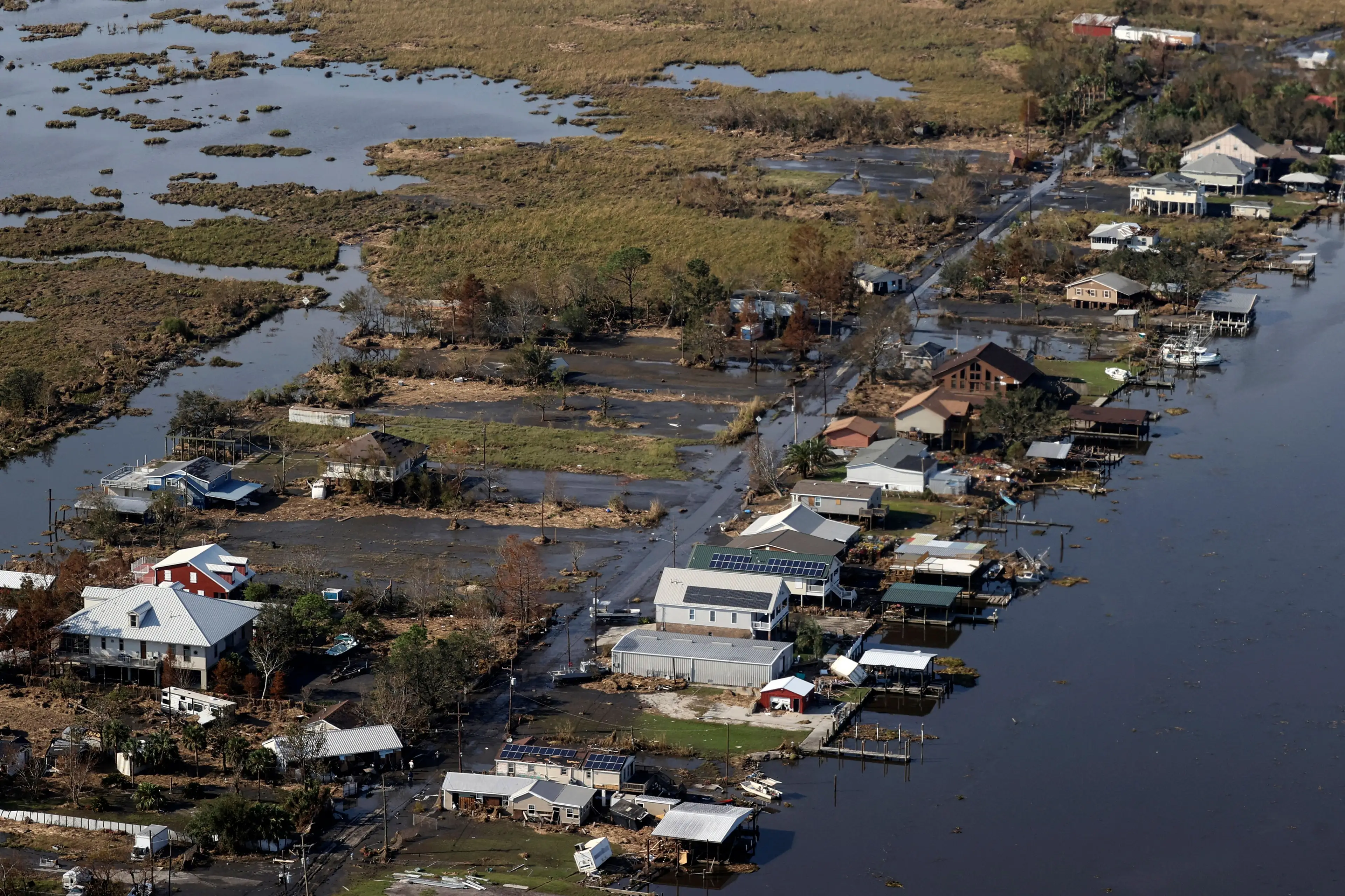 Louisiana flooding caused by Hurricane Ida in 2021 (JONATHAN ERNST/POOL/AFP via Getty Images)