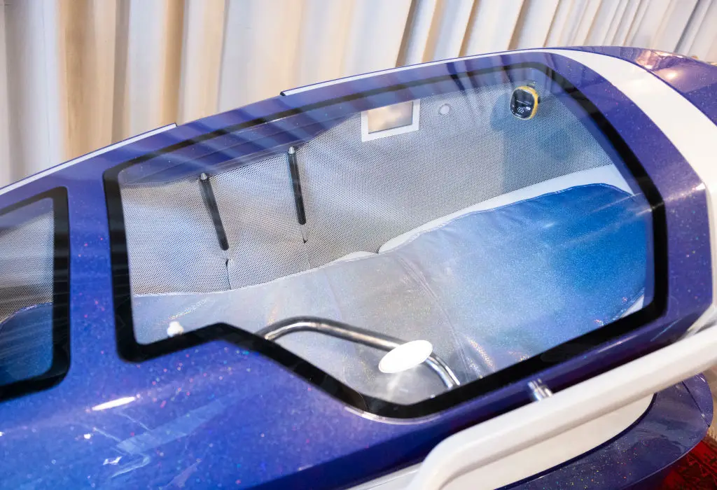 The  Sarco assisted suicide capsule was created by Dr Philip Nitschke (ARND WIEGMANN/AFP via Getty Images)