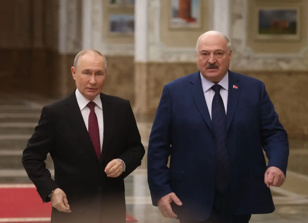 Russian President Vladimir Putin's ally, Belarusian President Alexander Lukashenko, has threatened the US with nuclear war (Contributor/Getty Images)