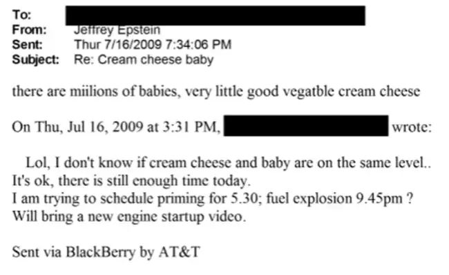 One disturbing email from the files (US Department of Justice)