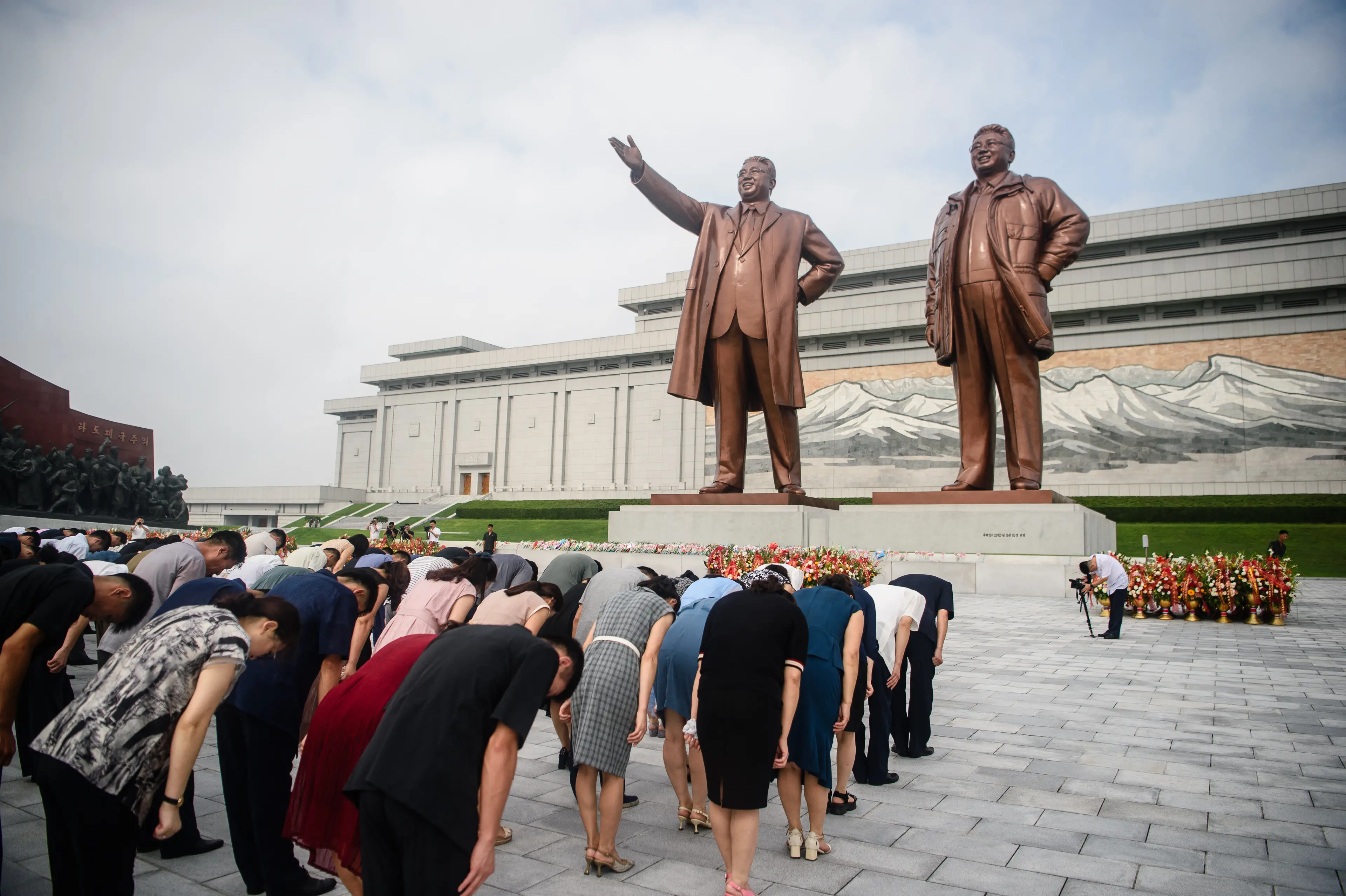 Alex took part in a marathon in Pyongyang (KIM WON JIN/AFP via Getty Images)