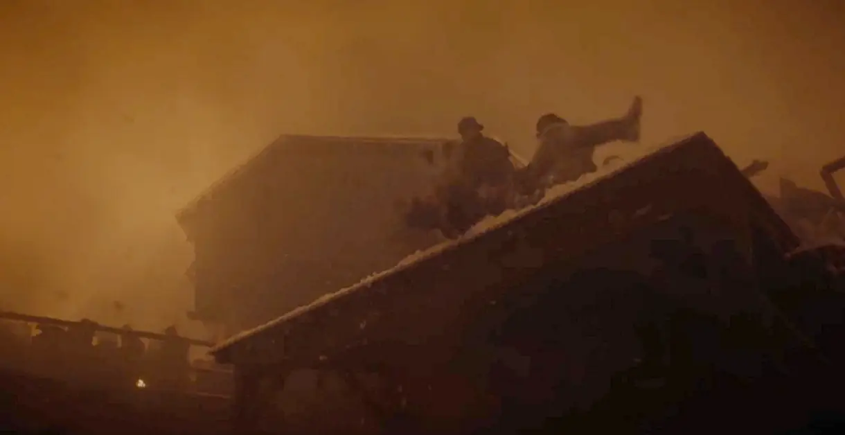 The scene involved the Wights stepping off a roof (HBO)