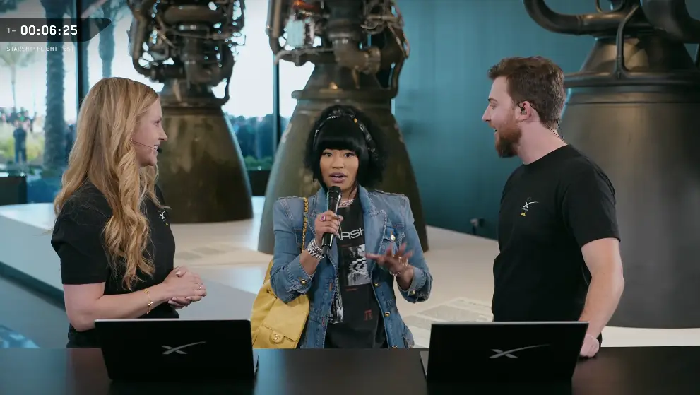 Nicki Minaj made an unexpected appearance at the SpaceX Starship test (SpaceX/Twitter)