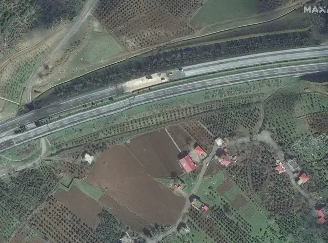 The site of the fault line after the earthquake (7 February 2023).