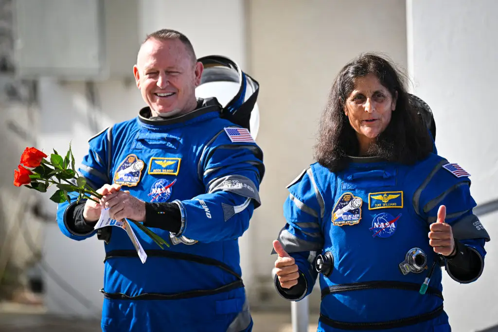Butch Wilmore and Suni Williams pictured just days before their flight (MIGUEL J. RODRIGUEZ CARRILLO/AFP via Getty Images)