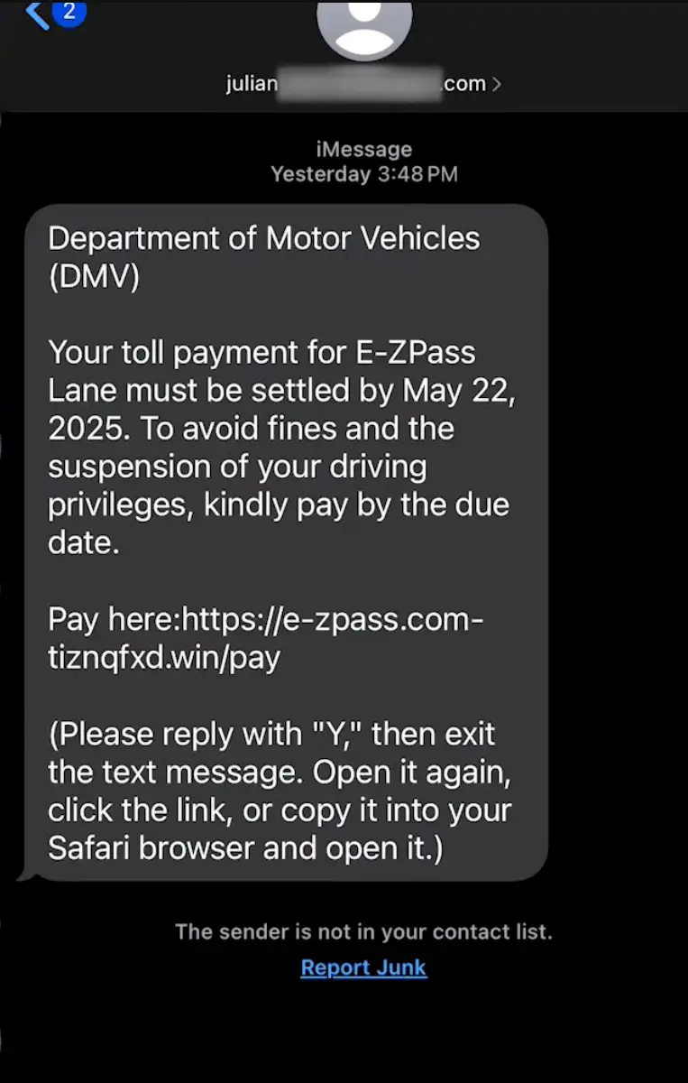 People are being told to delete texts like these (WPRI)