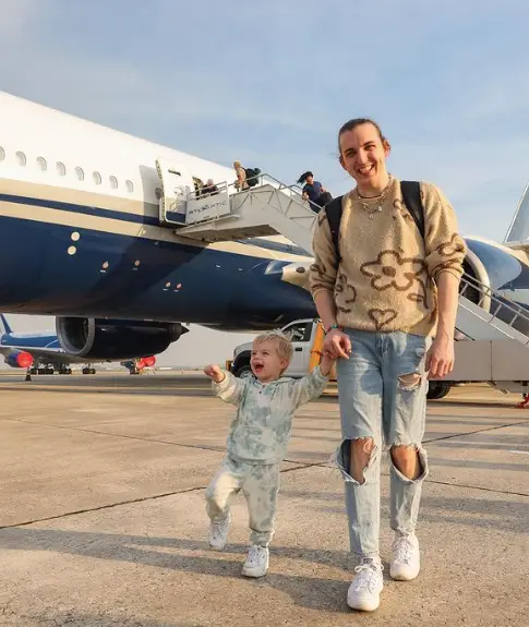 Chris Tyson with their son Tucker.