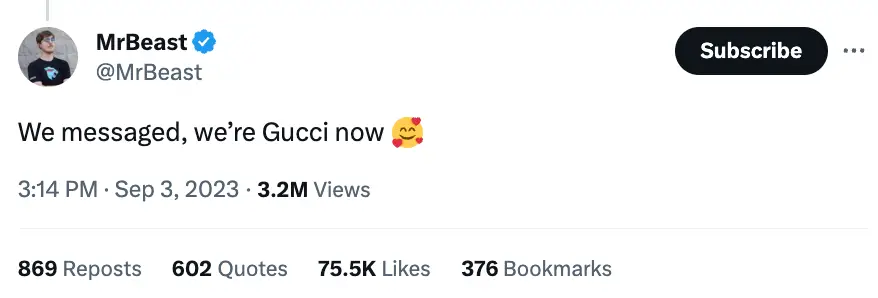 The pair have since made it up.