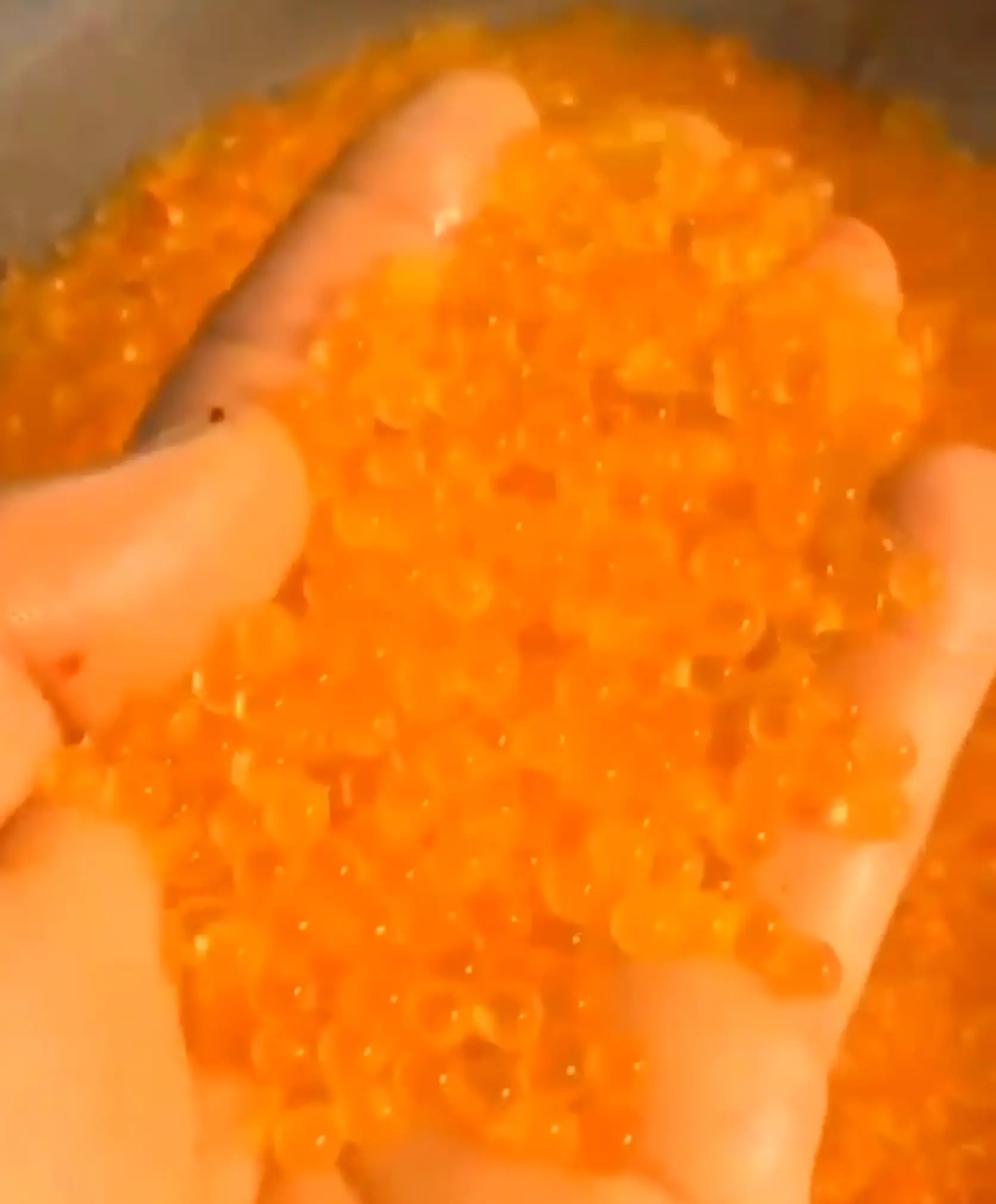 A chef has revealed how he harvests caviar in a clip that has gone viral on Twitter (X)