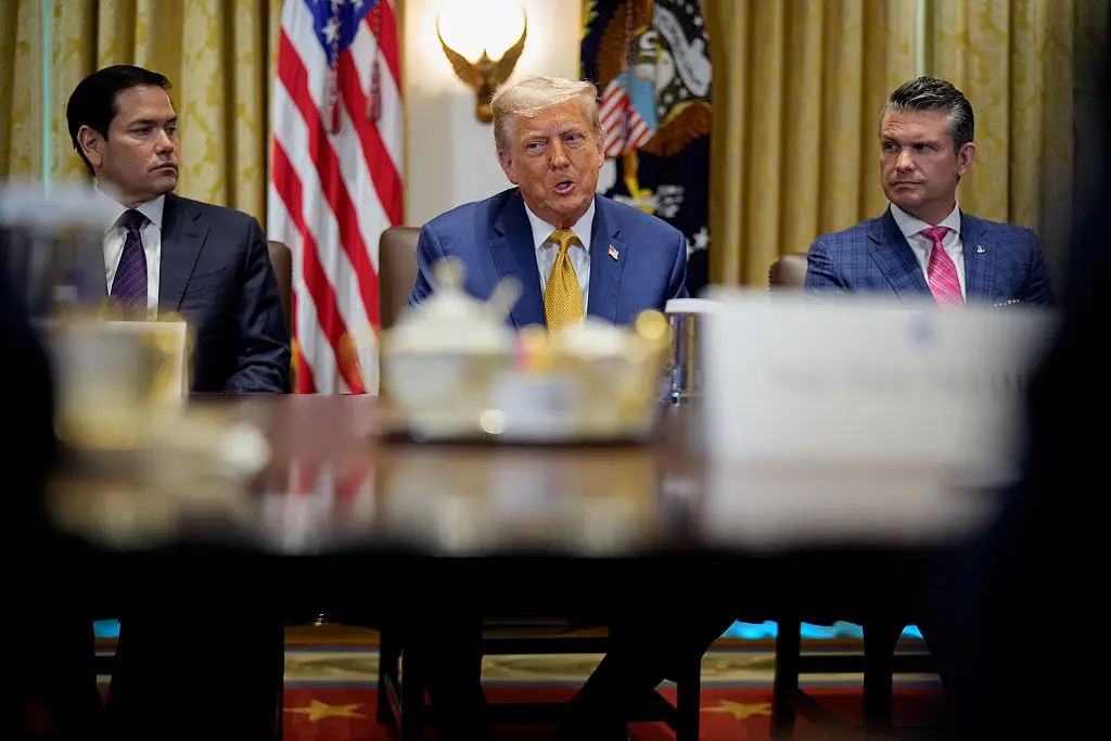 Trump hit back at a reporter who asked a question about Epstein (Andrew Harnik/Getty Images)