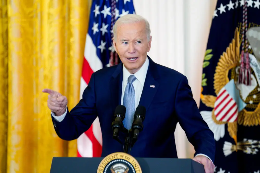 The then president Joe Biden had entered the race against Trump (Yuri Gripas/Abaca/Bloomberg via Getty Images)