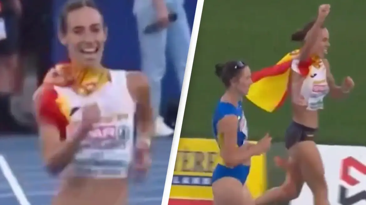 Speed walker's early celebration massively backfires as she's overtaken at the last second