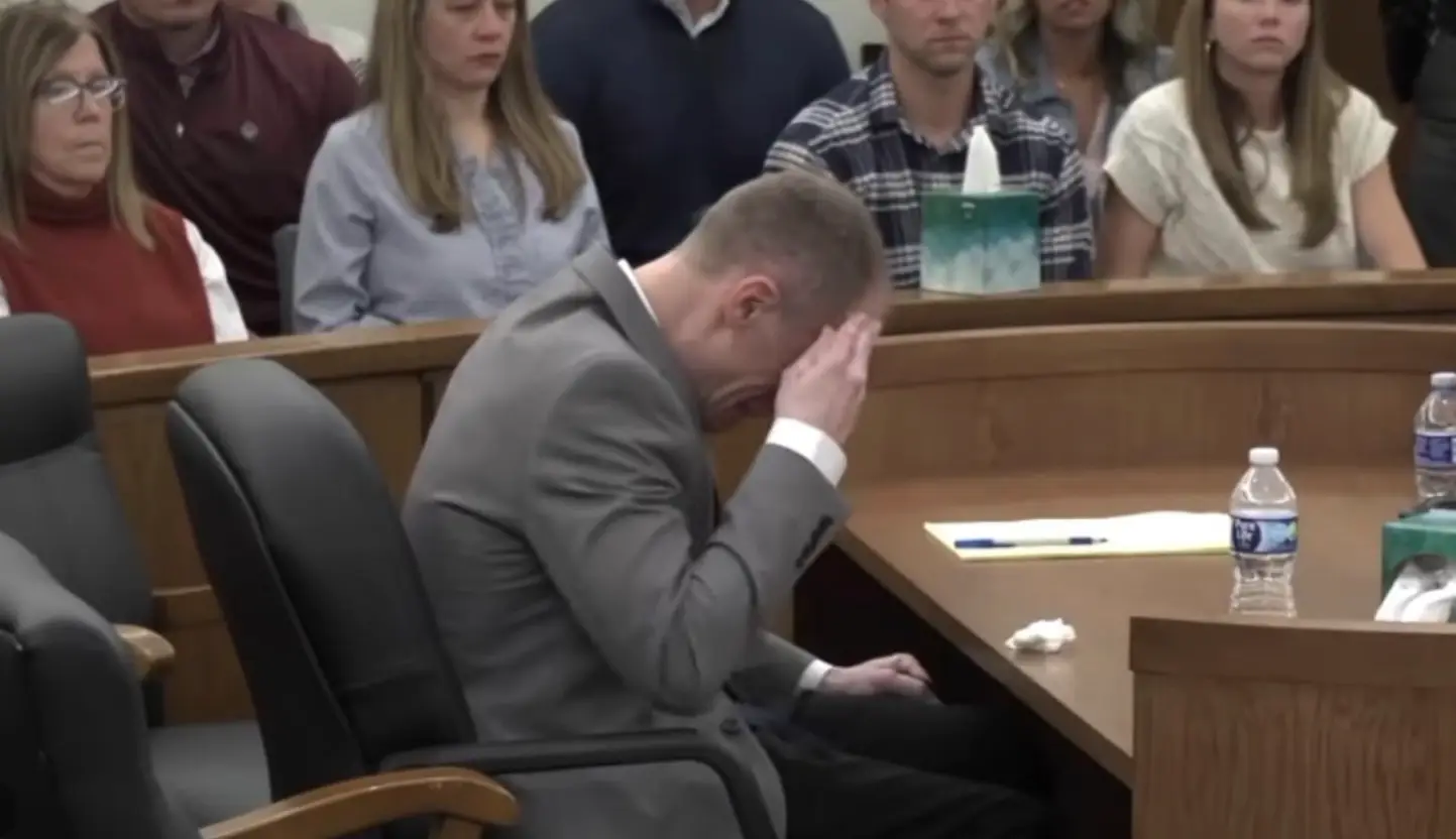 Flynn broke down in tears after being found guilty ( Meghann Cuniff/ Youtube)