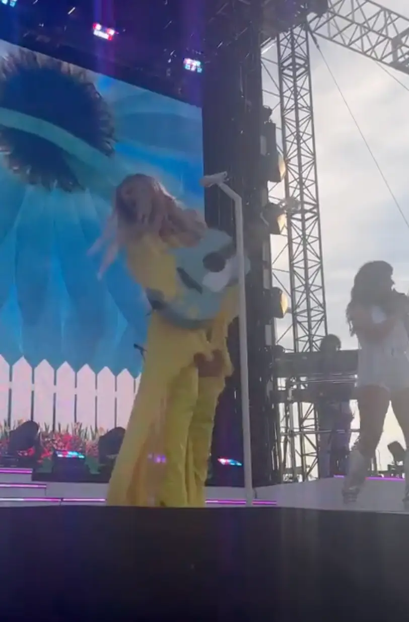 Kelsea Ballerini was hit by an object thrown from the crowd.