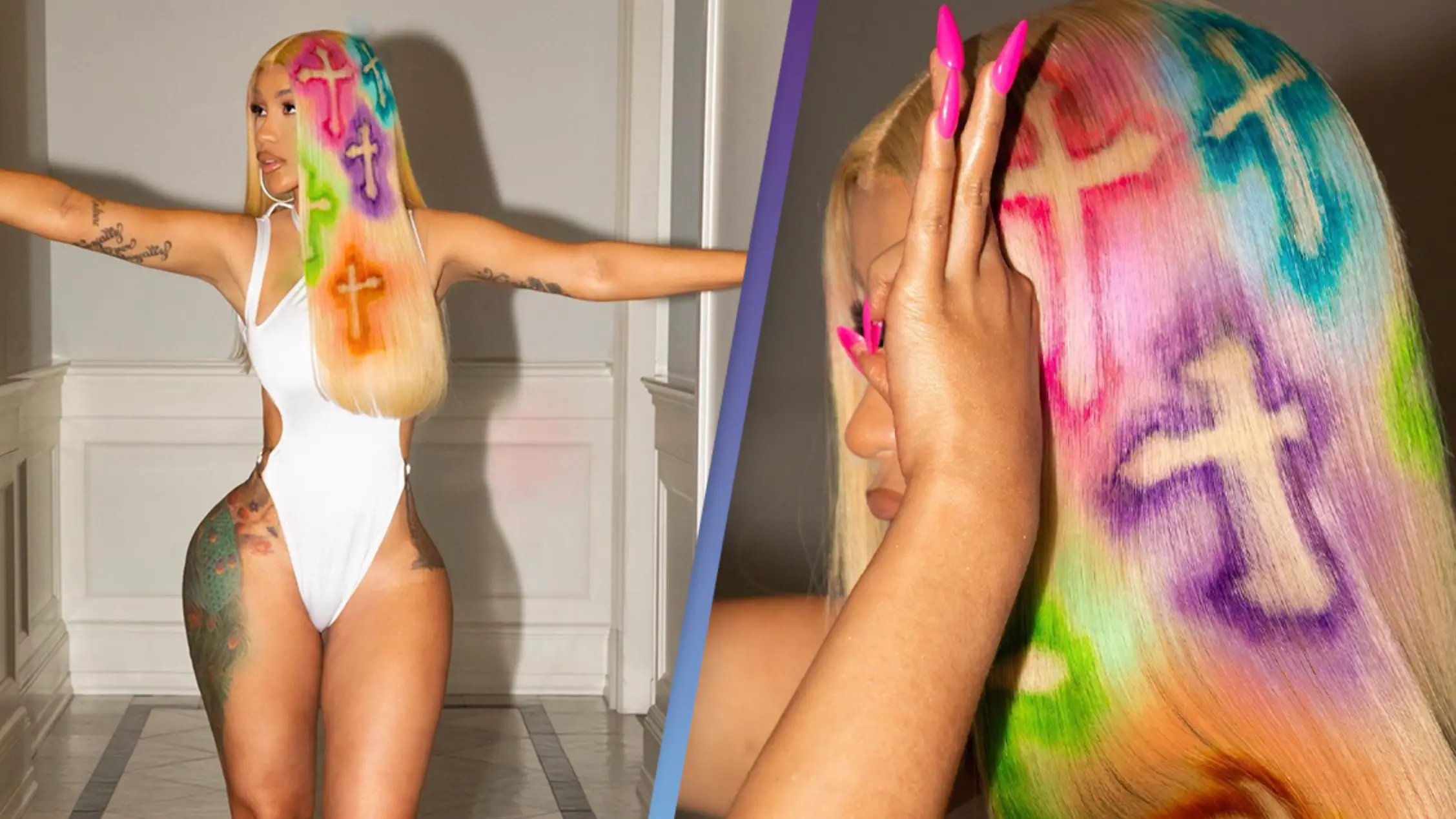 Christians accuse Cardi B of blasphemy and being in the Illuminati after posting photo of new hair