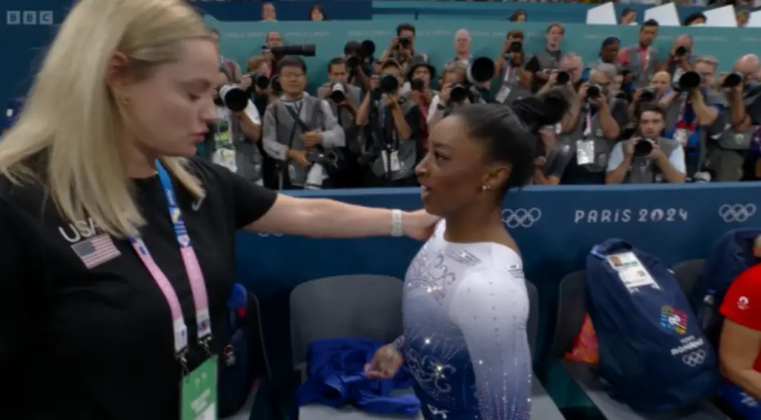 The Olympian did not appear to be happy. (BBC)