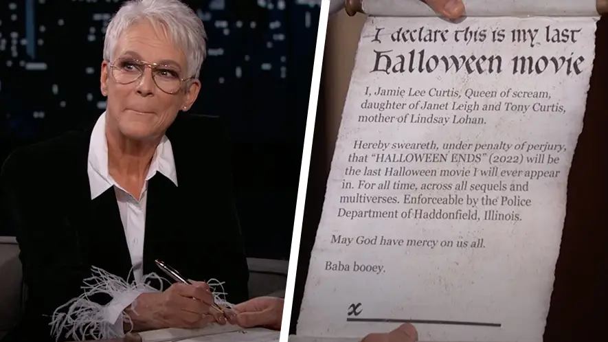 Jamie Lee Curtis hilariously signs contract saying she’ll never do another Halloween movie
