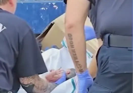 The umbilical chord is reported as still being attached (YouTube/ ABC13 Houston)