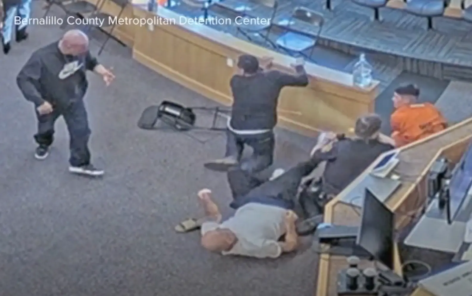 The brawl broke out on January 31 (ABC 7 Chicago/Bernalillo County Metropolitan Detention Center) 