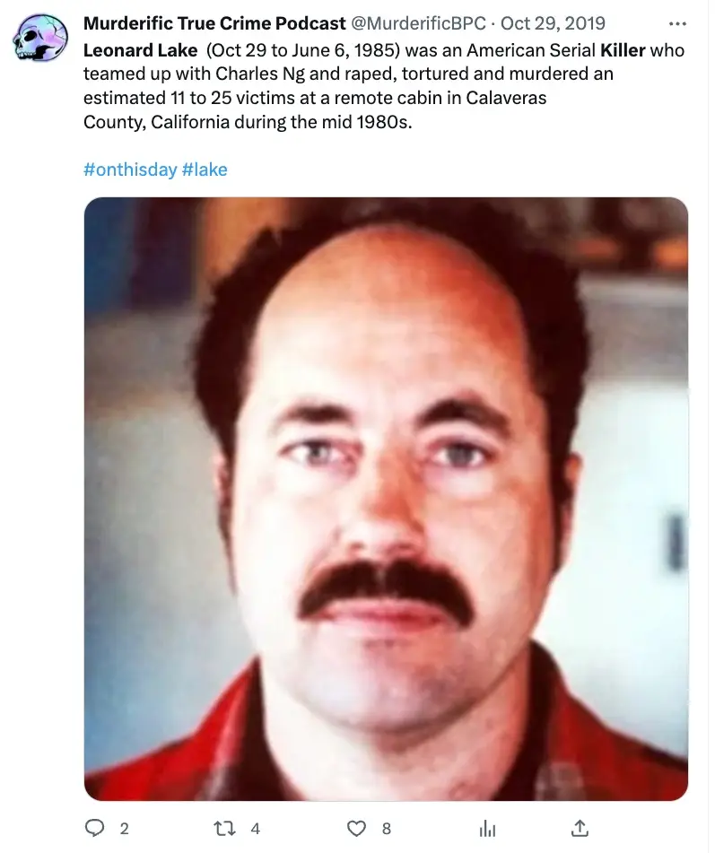 Leonard Lake died by suicide while in police custody.