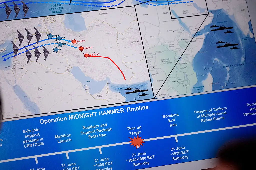 America's air strikes on Iran was dubbed 'Operation Midnight Hammer' (Andrew Harnik/Getty Images)