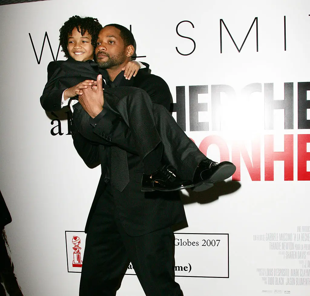 Jaden and Will following the release of The Pursuit of Happyness (Toni Anne Barson/WireImage)