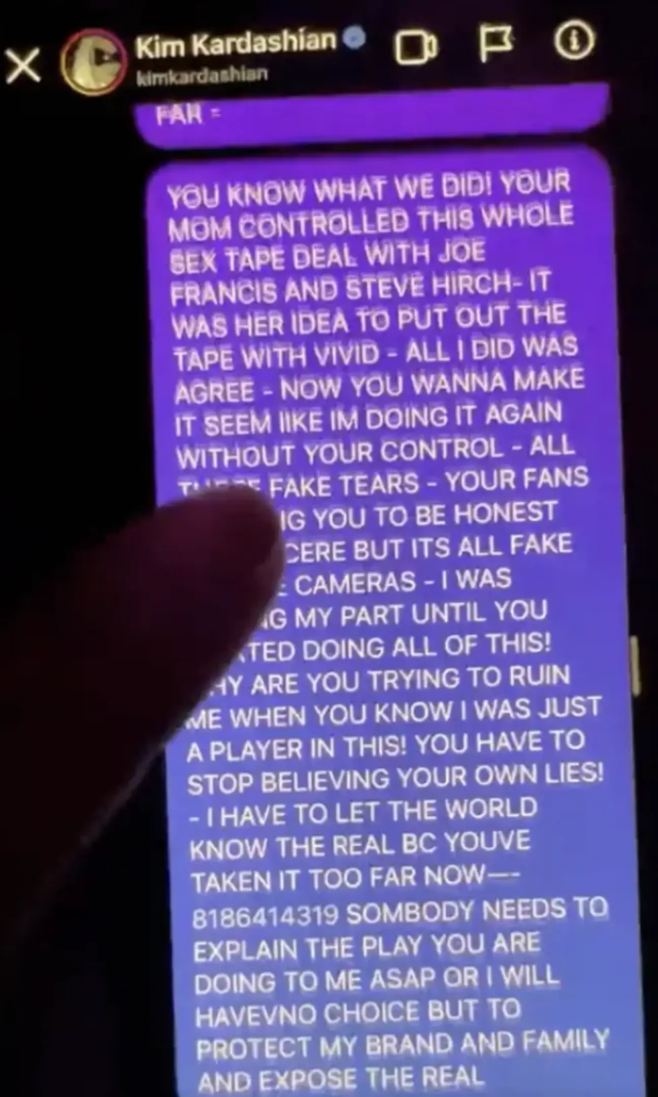 Ray J previously shared messages he had sent to Kardashian to back his claims.