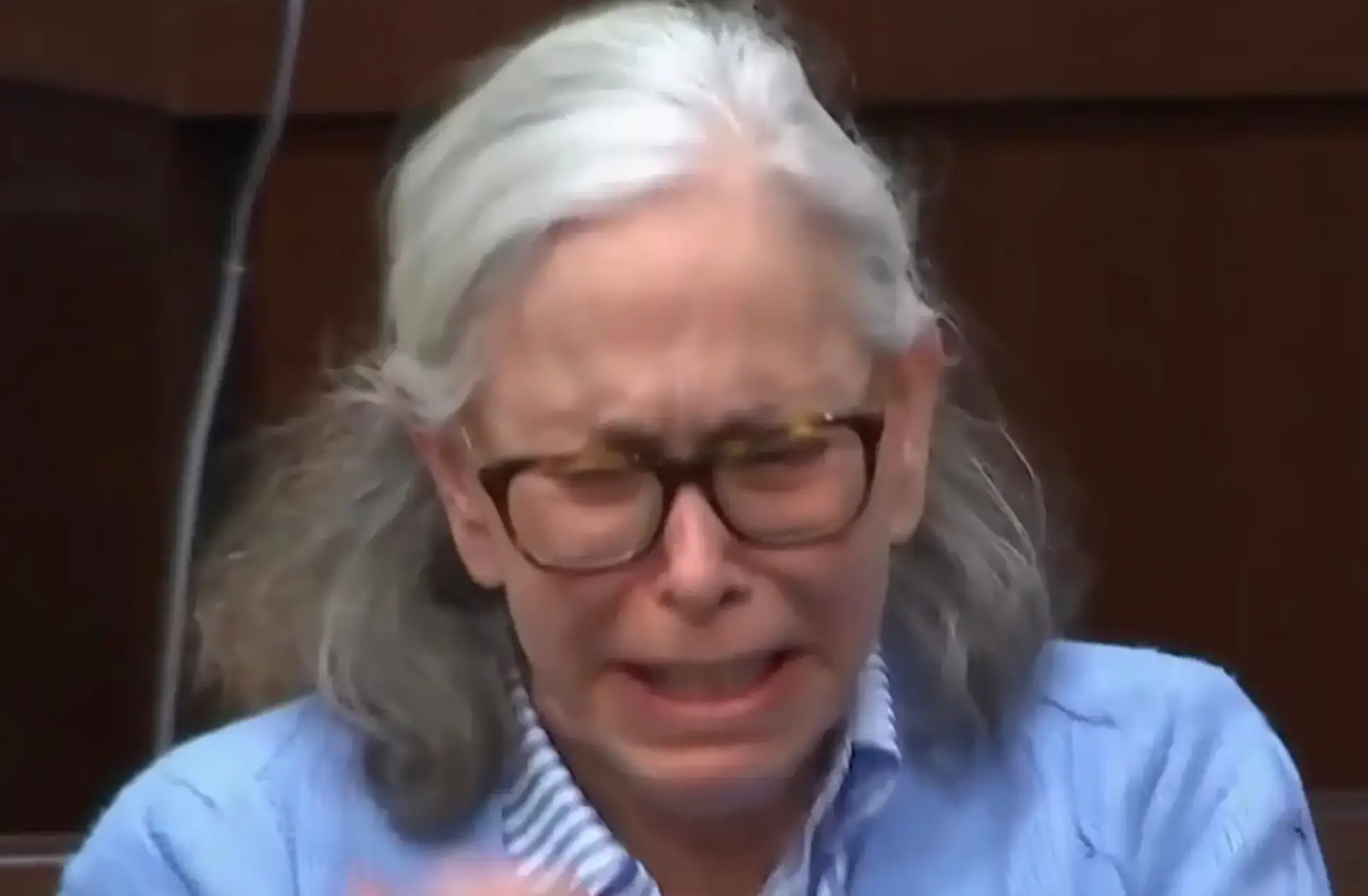 Adelson could be seen weeping in the dock (Local 10)