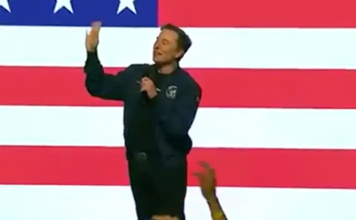 Musk waved at what he called 'Soros operatives' (Fox 29 Philadelphia)