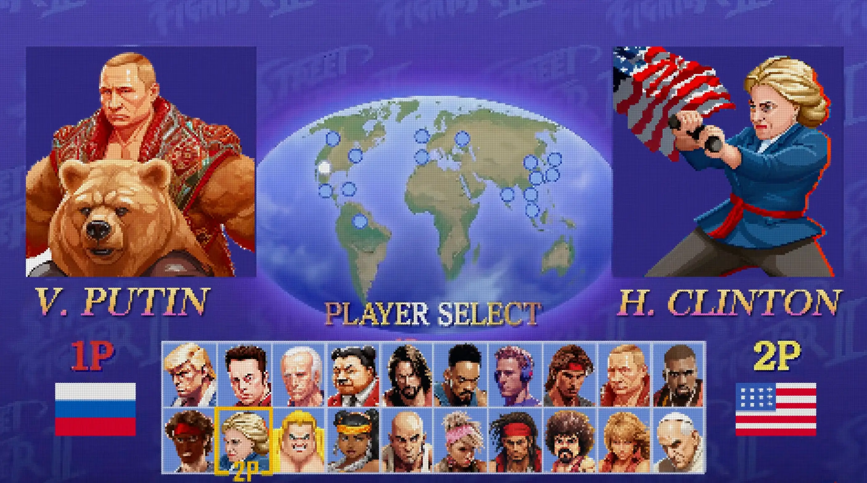 Vladimir Putin and Hillary Clinton.