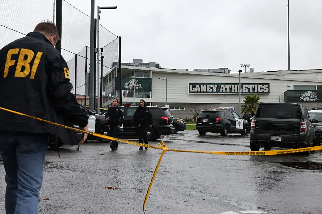 Police responded to the scene at Laney College on Thursday afternoon (Santiago Mejia/San Francisco Chronicle via Getty Images)