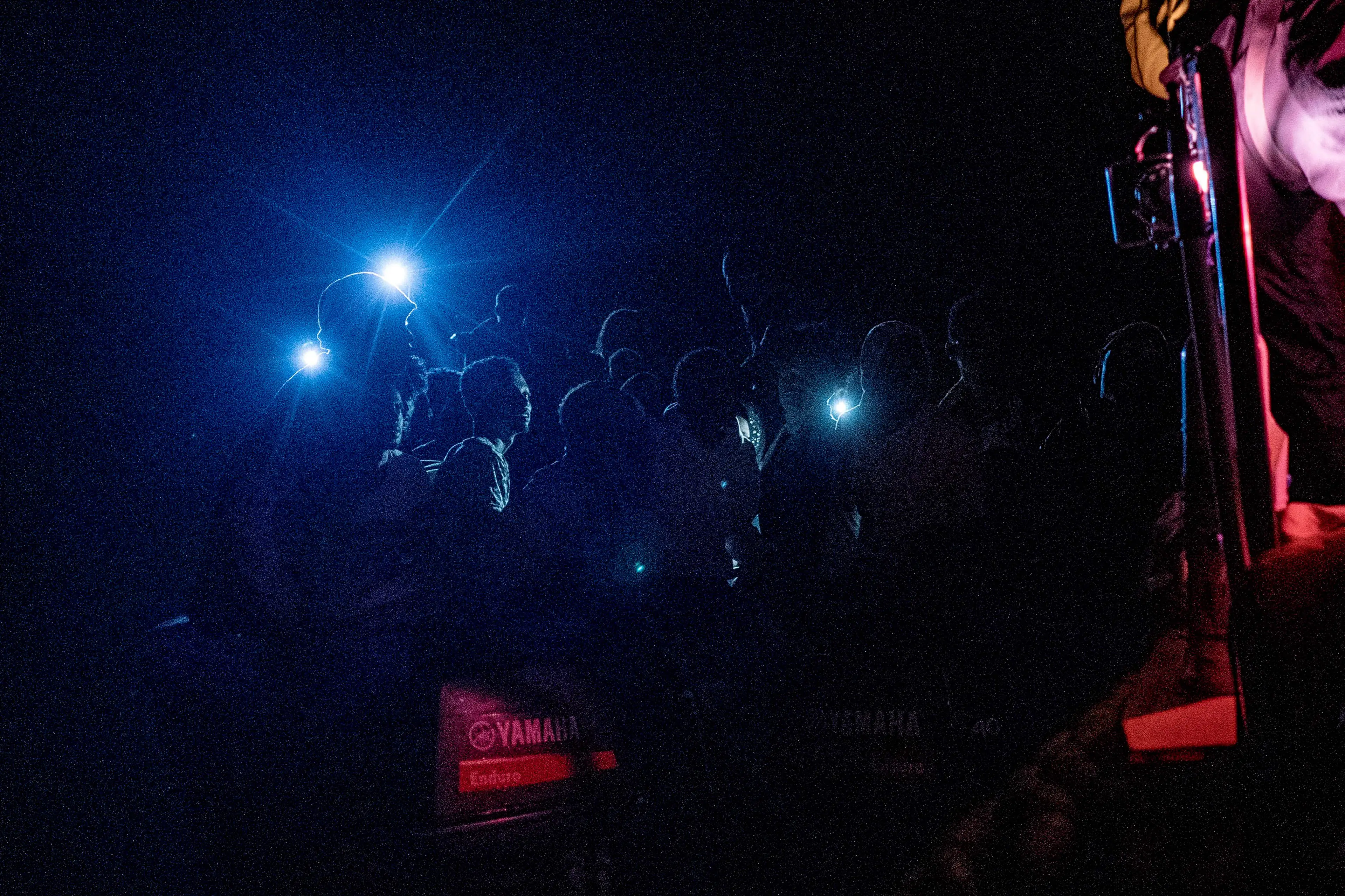 People prepare to board an NGO rescue ship in international waters off the coast of Malta.