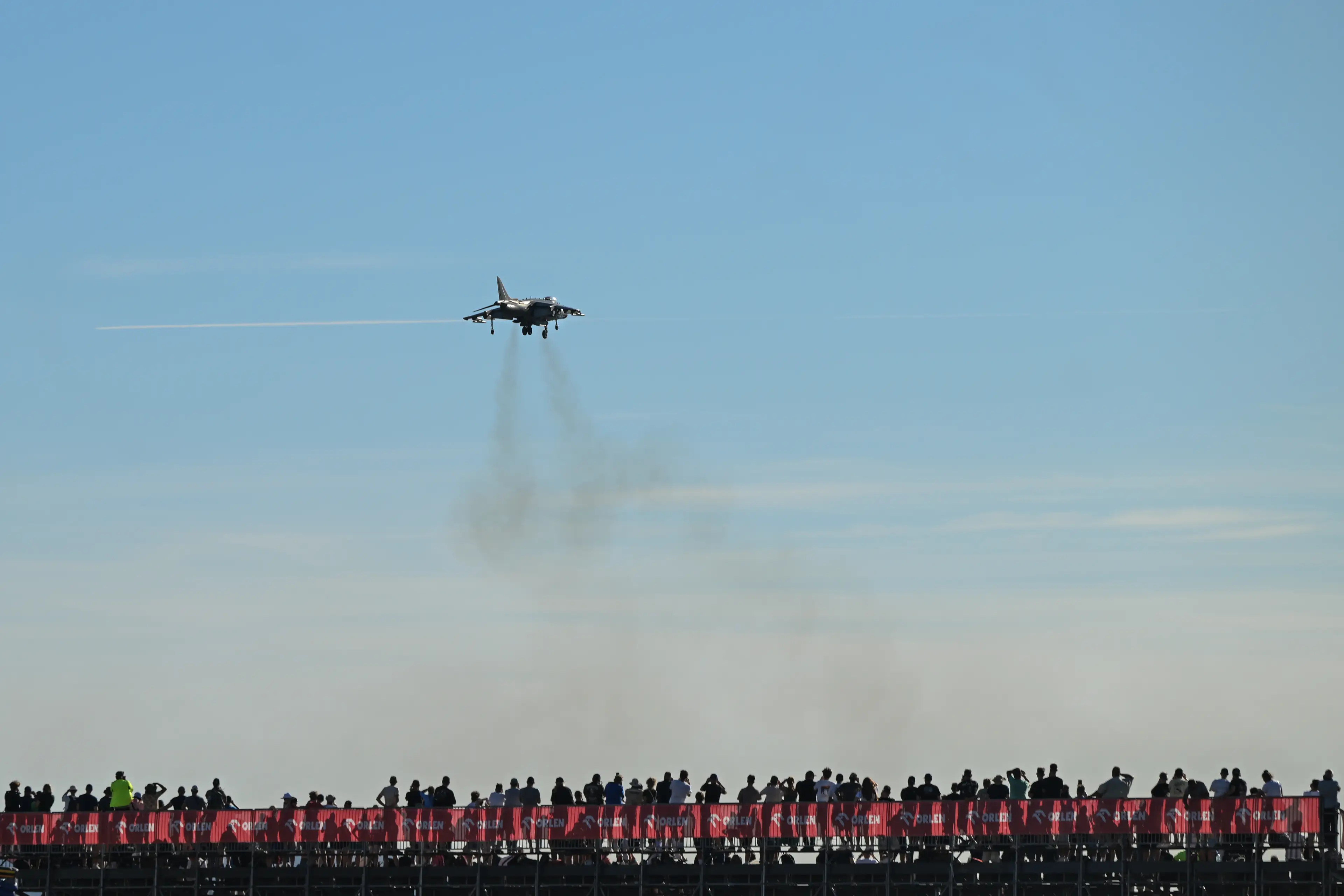 The Harrier strike aircraft can hover in the air over its target (NurPhoto/Getty Images)